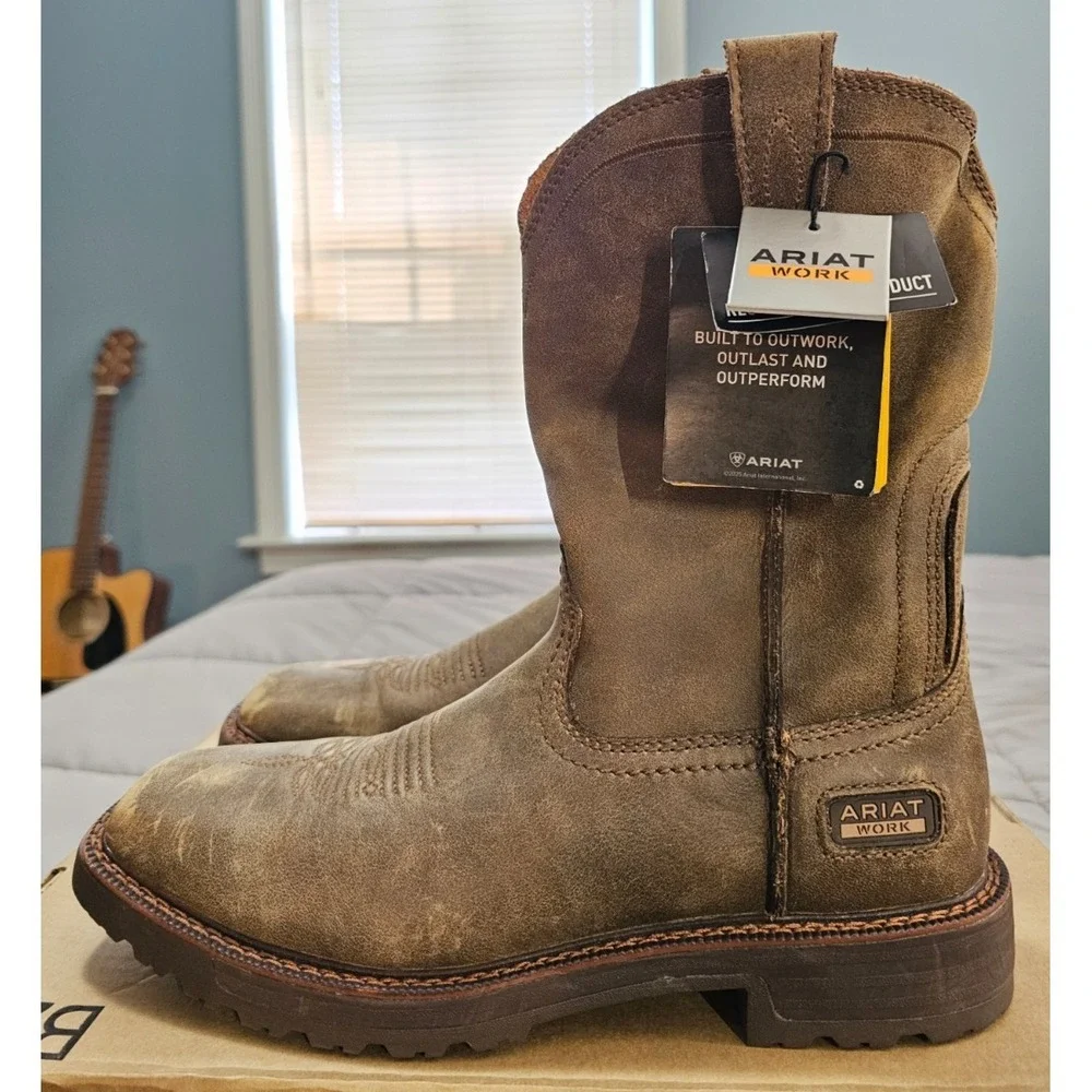 Ariat® (Men's 9 D) Activator™ Square Toe Work Boot in Brown Bomber - $200